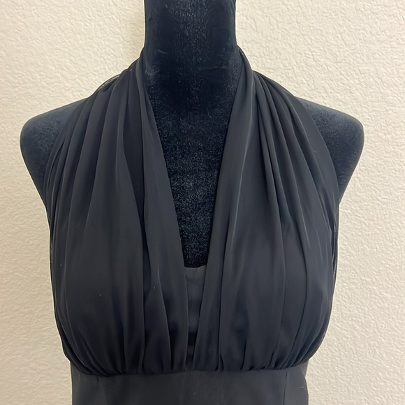 Black halter vintage style dress with pink net bottom size 7 - Picture 3 of 6